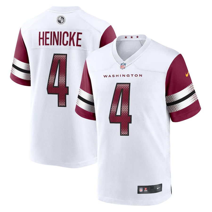 Men Washington Commanders 4 Taylor Heinicke Nike White Game NFL Jersey